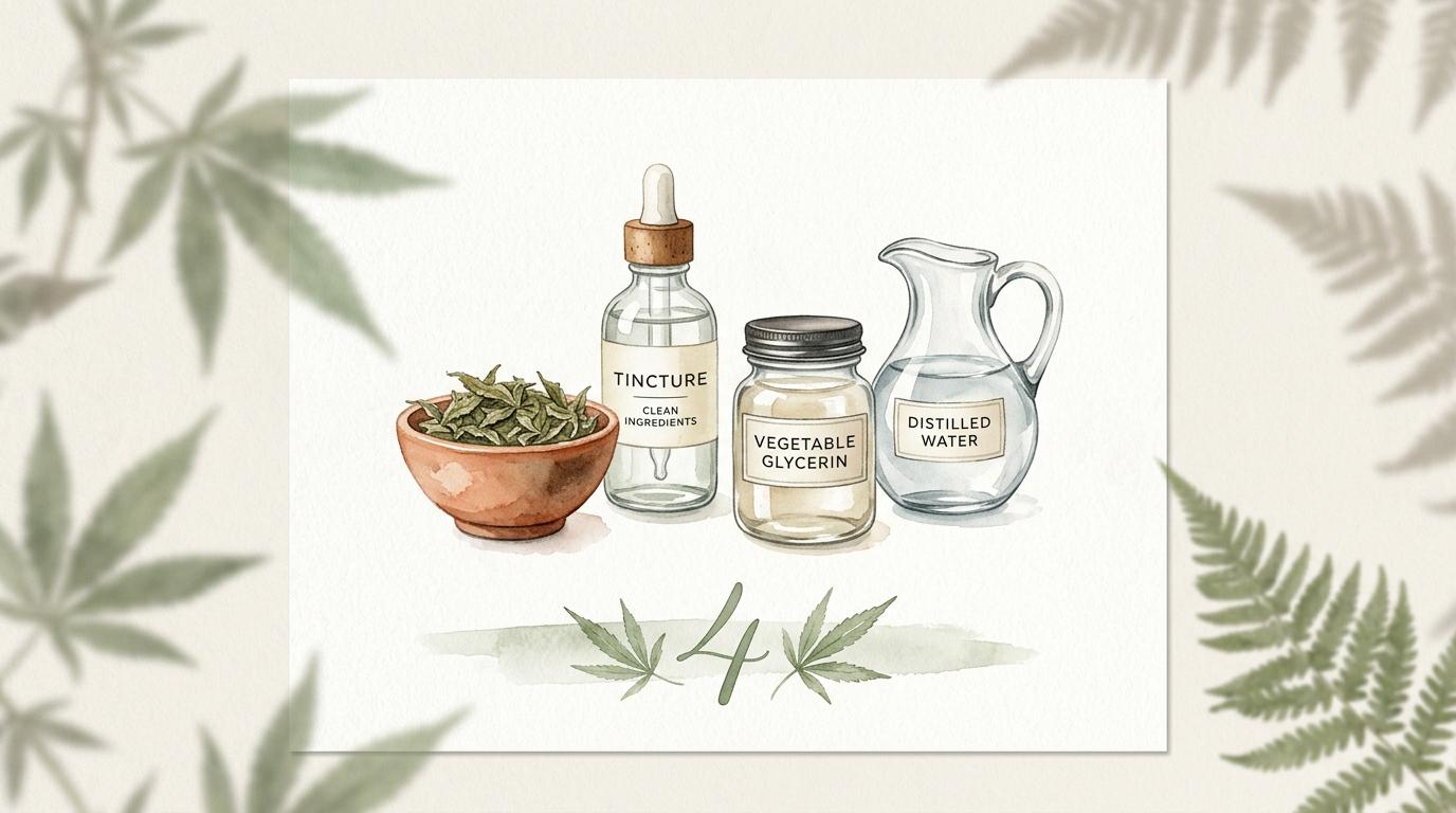 Four simple ingredients: Nano-Hemp, Propylene Glycol, Vegetable Glycerin, and Distilled Water