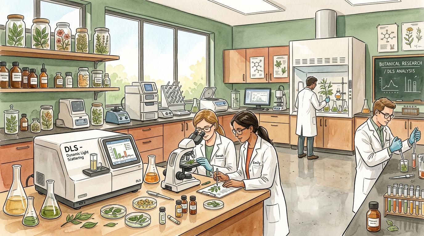 Scientific illustration depicting nano fragmentation process and particle size reduction