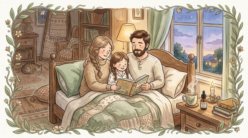 Watercolor illustration for the Wild Roots evening Hemp ritual article.