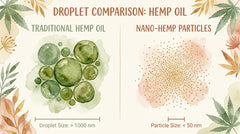 Watercolor illustration of nano-sized Hemp particles.