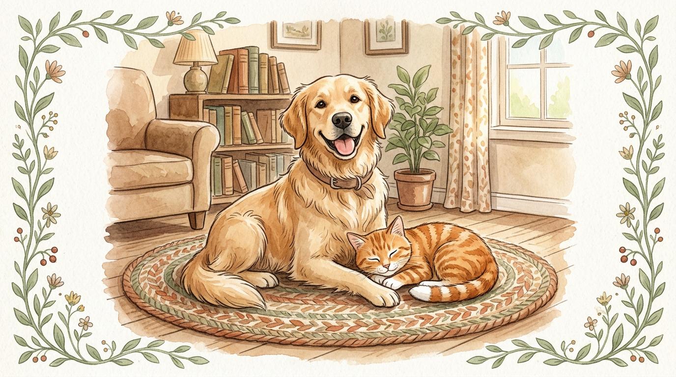 Watercolor illustration for the Wild Roots pet Hemp article.